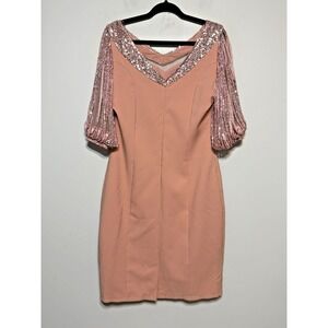 Vintage‎ Coquette Glam Sequin Cocktail Dress Womens US Sz 10 Femme Fatale Party